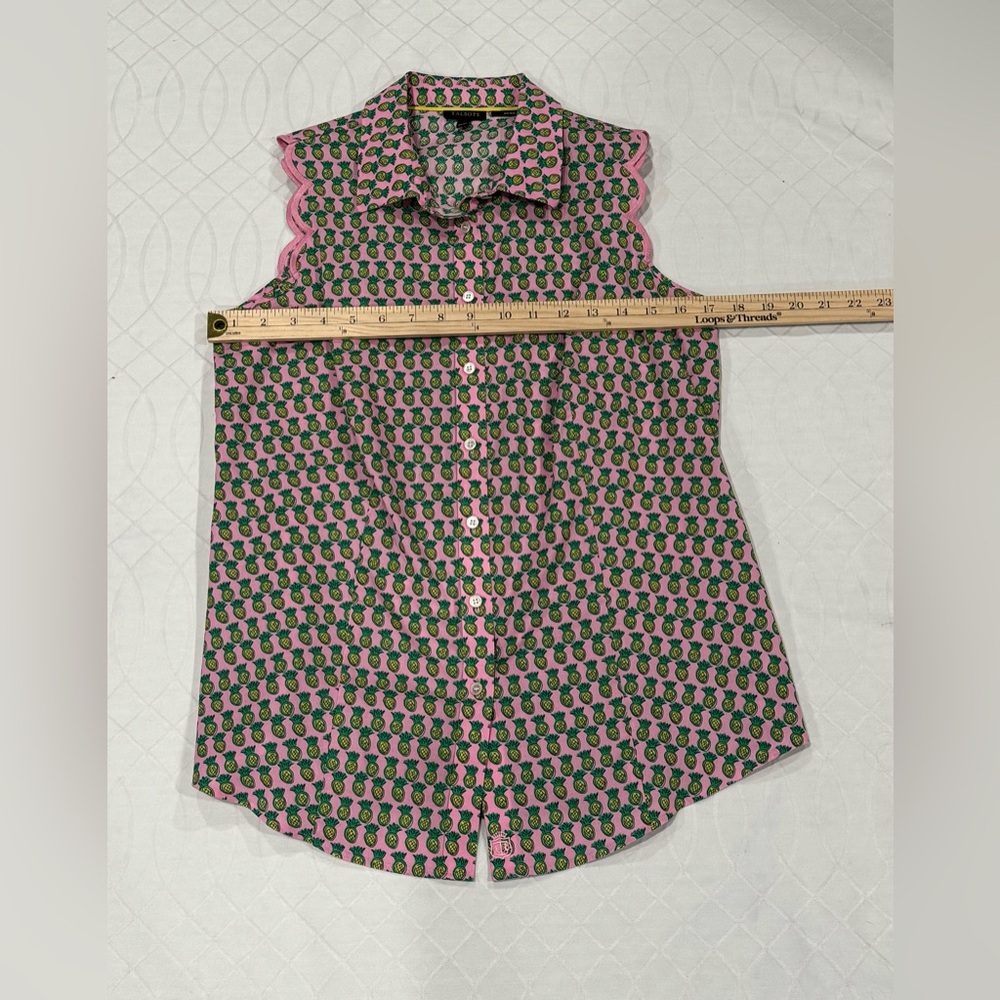 Women’s Talbots Scalloped Pineapple Top Size 4 - Picture 6 of 10